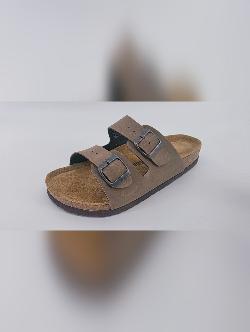 CUSHIONAIRE Lane Cork Footbed Double Buckle Slide Sandals Brown–Women's Size 10W - Picture 10 of 17